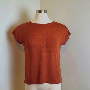 Cason Short Sleeve Semi Sheer Top Size XS.
